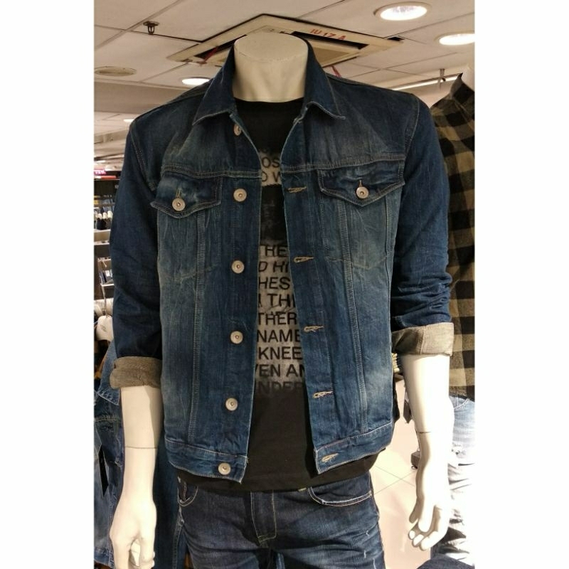 BOMBBOOGIE Jaket Jeans Pria Original ( Dark Blue )