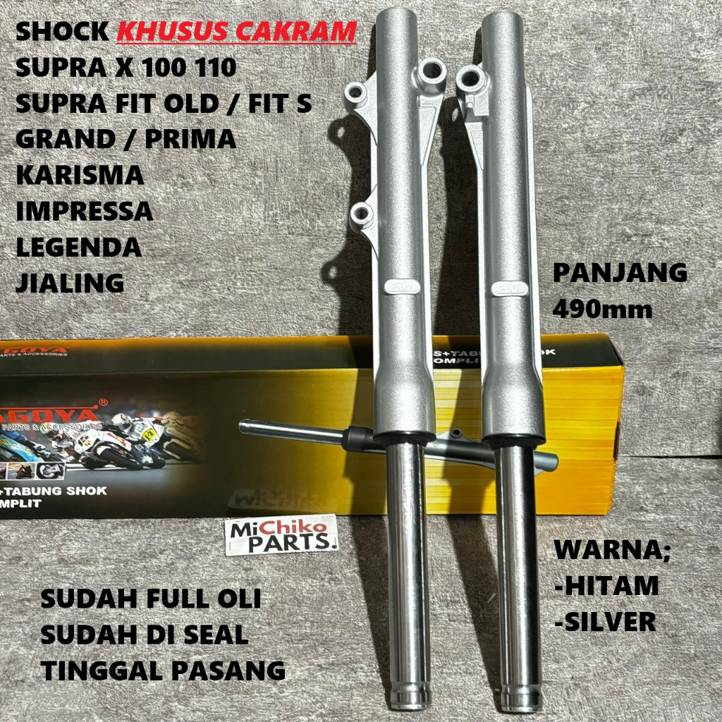 As Shock Skok Depan Plus Tabung Komplit CAKRAM Supra X 100 Fit Lama Fit S Karisma Astrea Grand Prima