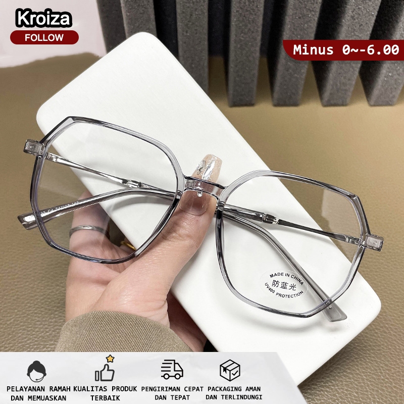 Kacamata Photocromic Minus Silinder Pria Wanita Frame Anti Radiasi Blueray Kaca Mata Optik