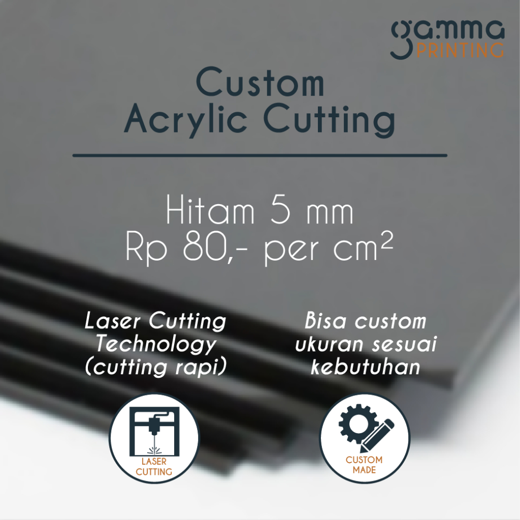 Akrilik 5 mm Hitam Custom Laser Cutting / Potongan Acrylic