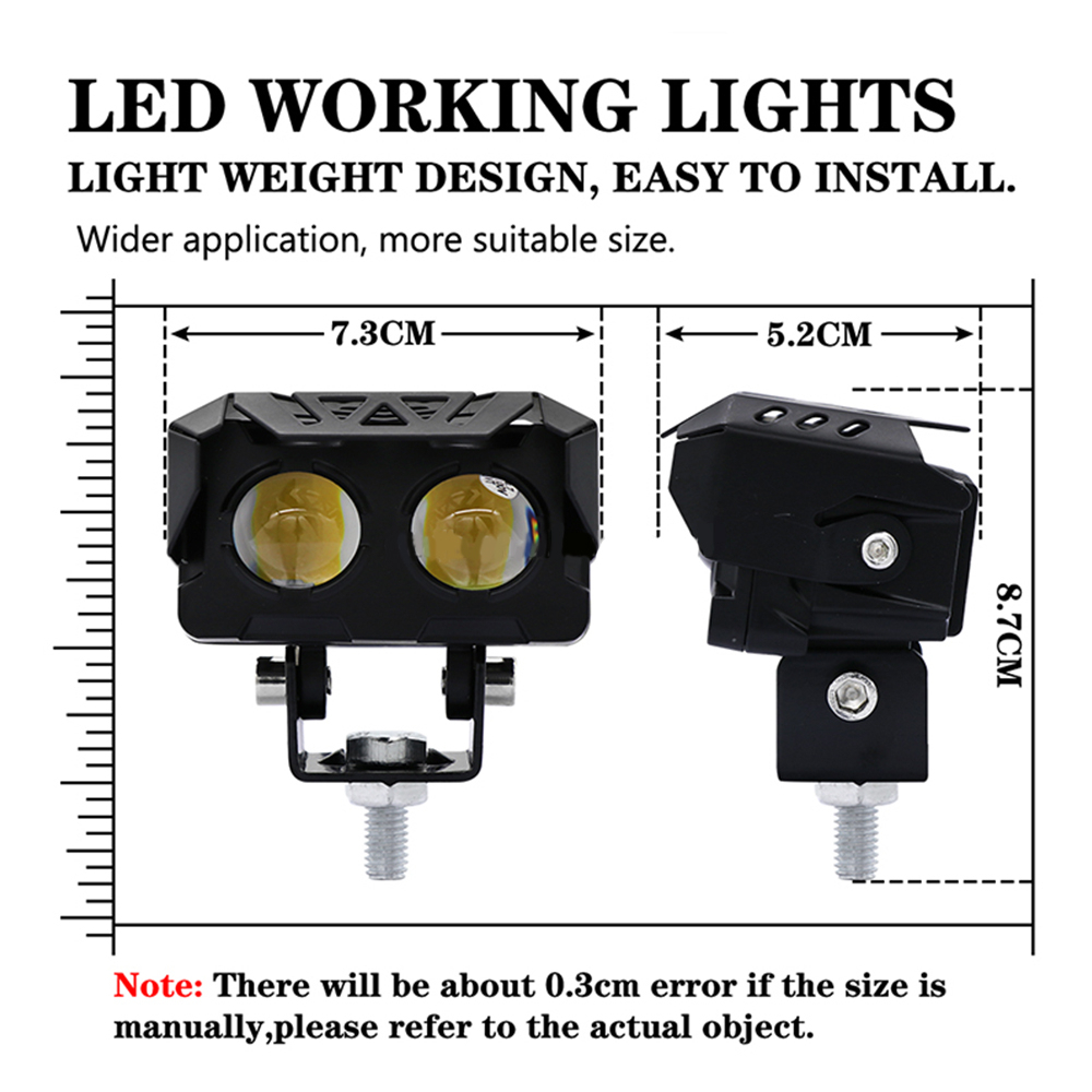 Lampu Tembak Sorot SQL 2 Mata 4 MODE STROBO High Low Putih Kuning