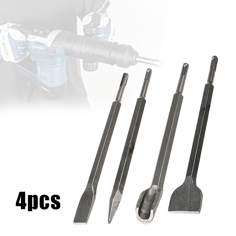 4pcs Mata Bor Pahat Beton SDS / Mata Bor Beton Bobok / Pahat Flat Chisel Bobok Beton Tembok