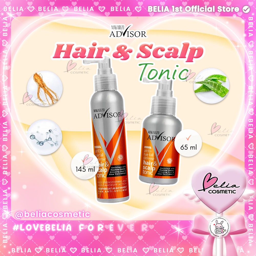 [ BELIA ] MAKARIZO Advisor Hair & Scalp Tonic 145mL & 65ml | Perawatan Rambut Rontok dan Ketombe