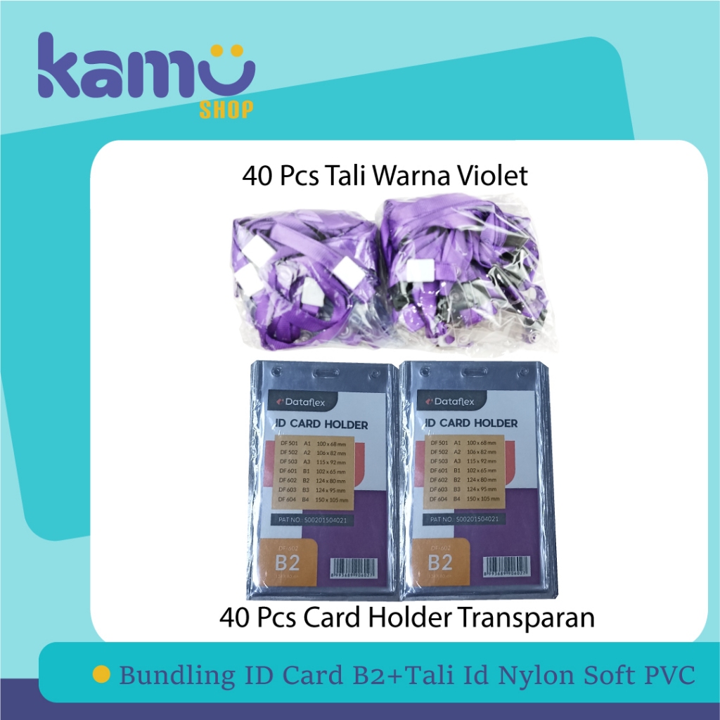 

Bundling 40Pcs ID Card B2 + 40Pcs Tali ID Card Nylon Soft PVC - NYLKSFP
