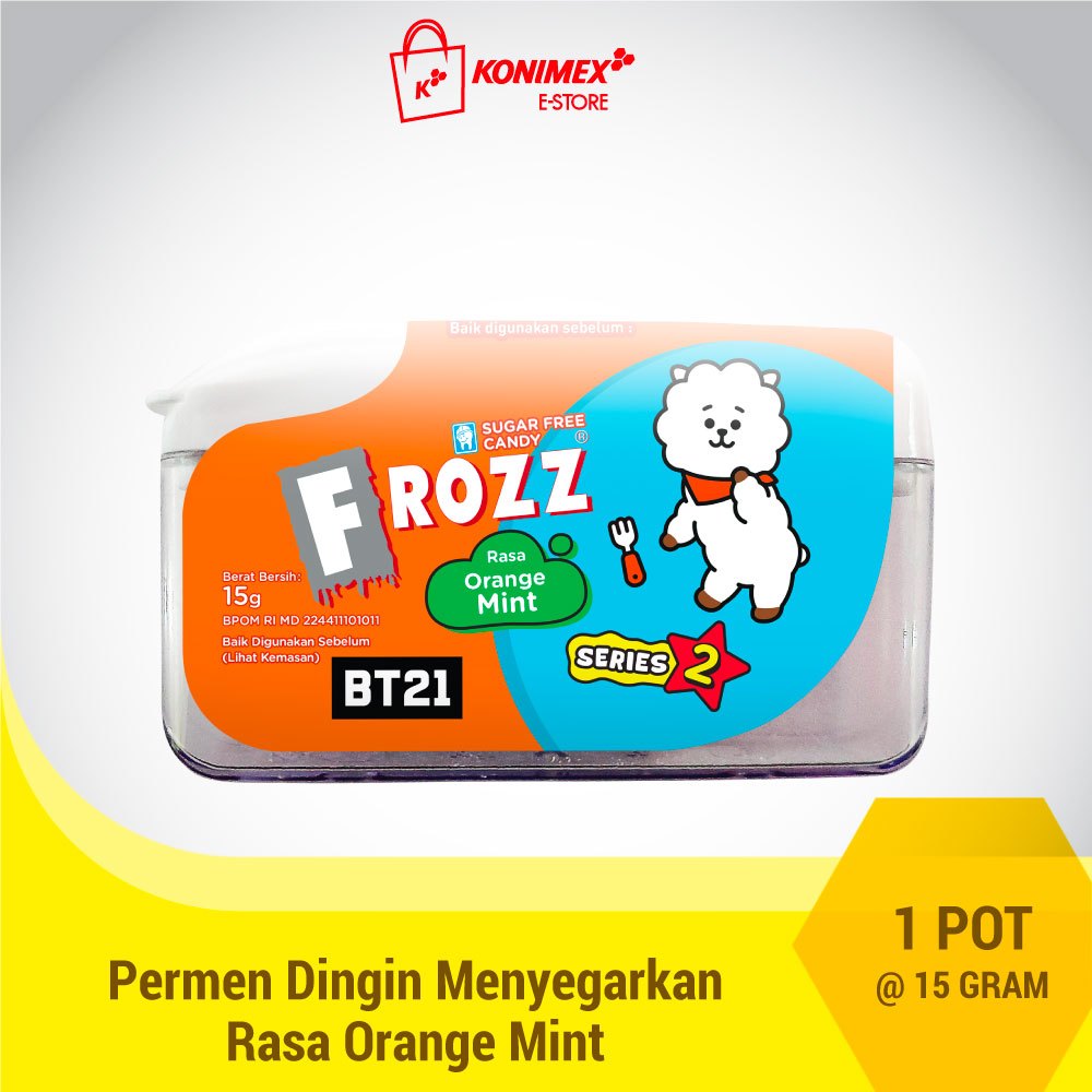 

FROZZ Orange Mint permen bebas gula, rendah kalori & dingin menyegarkan