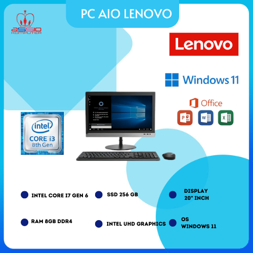 PC AIO LENOVO V330 INTEL CORE I3 GEN 8 RAM 8GB SSD 256GB