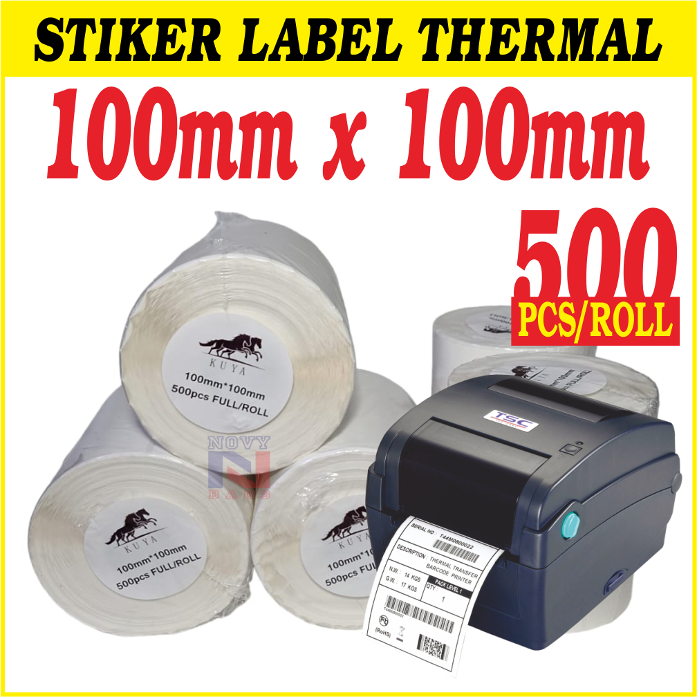 

STIKER THERMAL / STIKER LABEL BARCODE / RESI 100X100MM ISI 500/ROLL Harga 1 Pcs