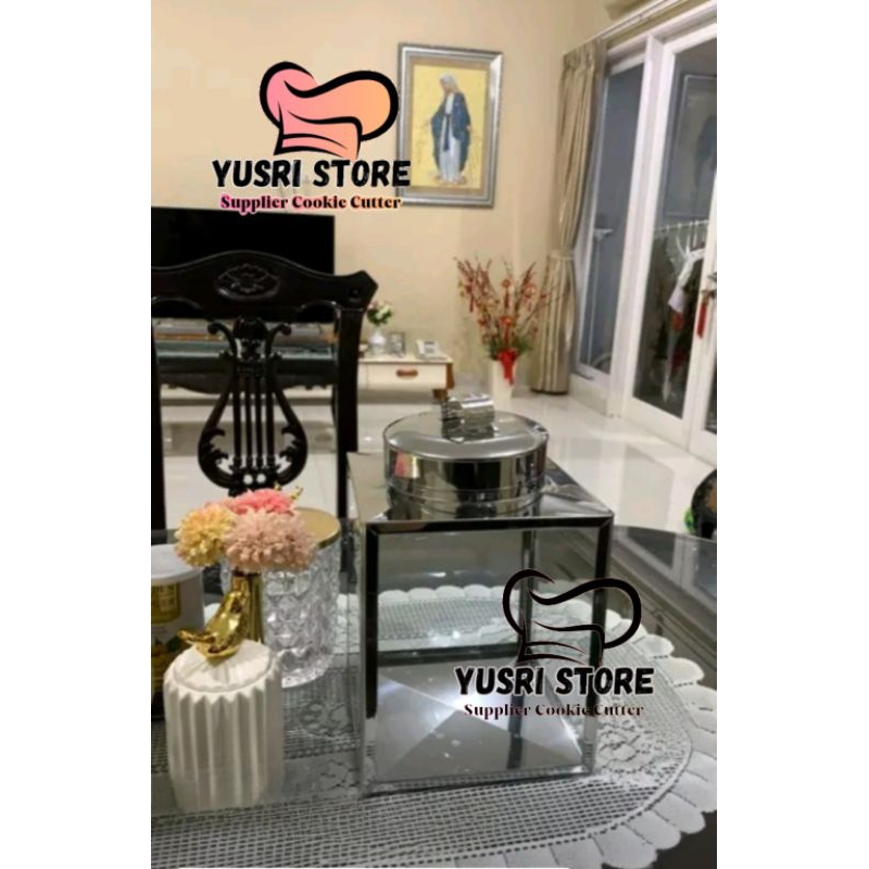 Toples kerupuk kaca 4 aesthetic stainless steel