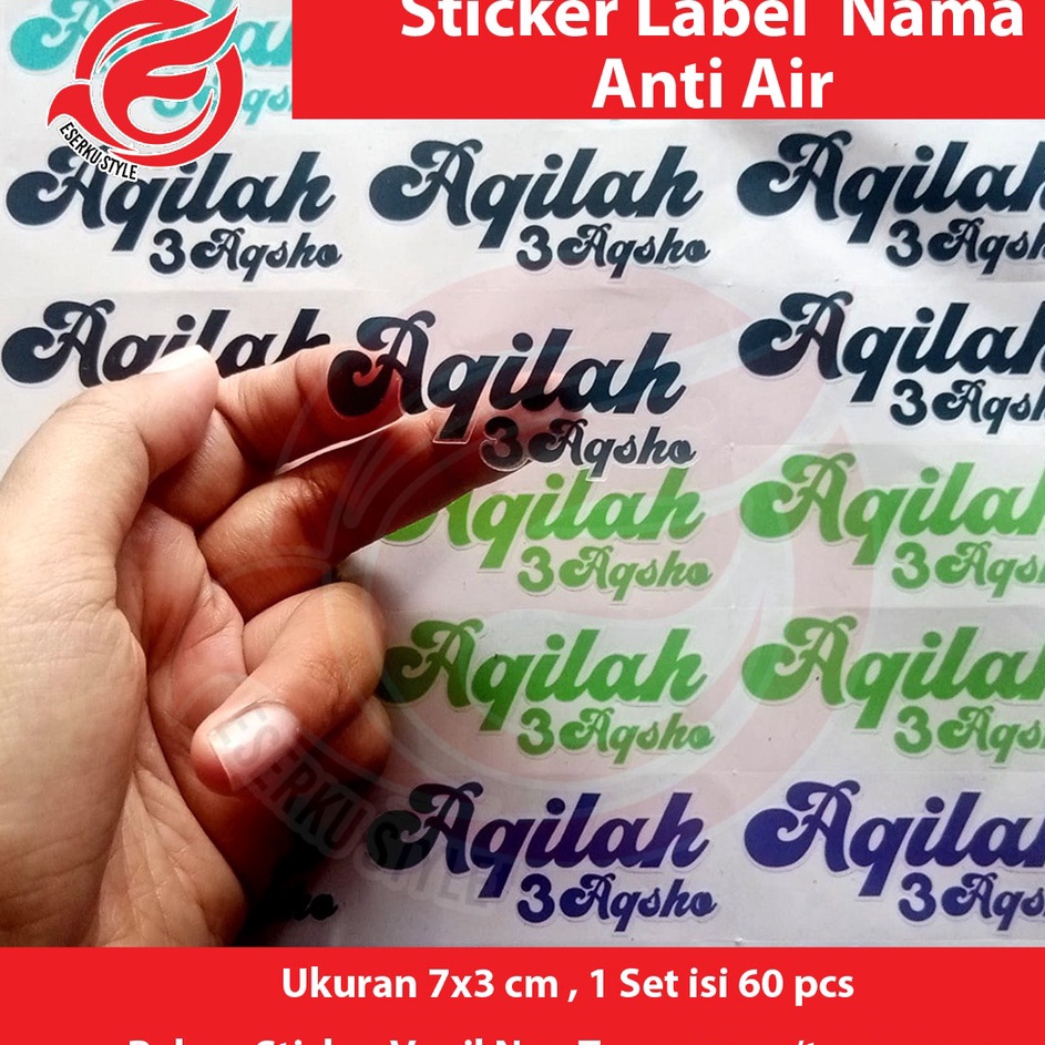 

Ready Stok Stiker Anti Air Nama Anak Text Per Pack Isi 6 pcs
