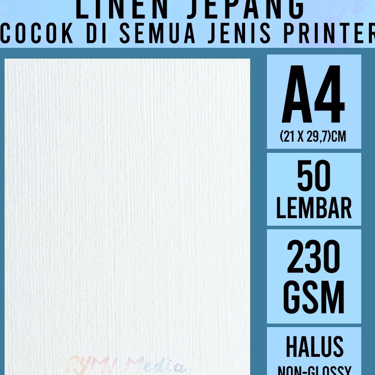 

Big Sale LINEN Jepang 23 gsm A4 isi 5 lembar Kes HVS Linen Tebal 23 gram Undangan