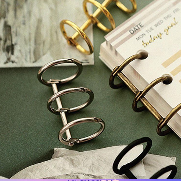 

Best Produk 3 Ring Binder Metal Clip Movable Open DeskRING BINDER BESI Calendar Book Rings Looseleaf Binder LOY