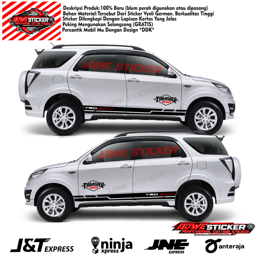 Stiker Mobil Terios Rush avanza cayla sigra Stiker Striping WRC Stiker mobil Terios Rush Terlaris