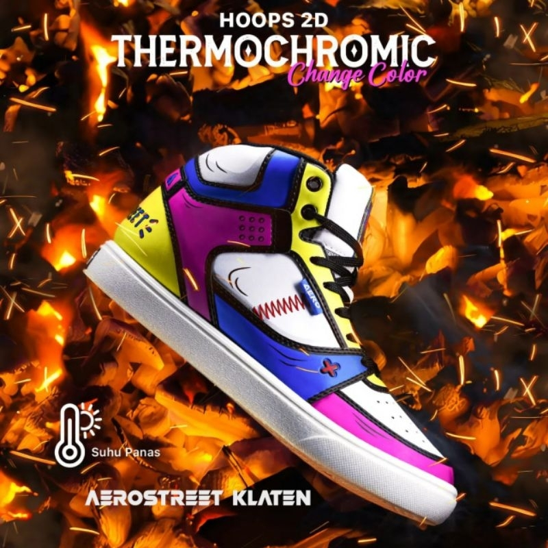 Aerostreet Hoops High 2D Thermochromic Putih Biru Royal Hitam | Aerostreet Limited edition