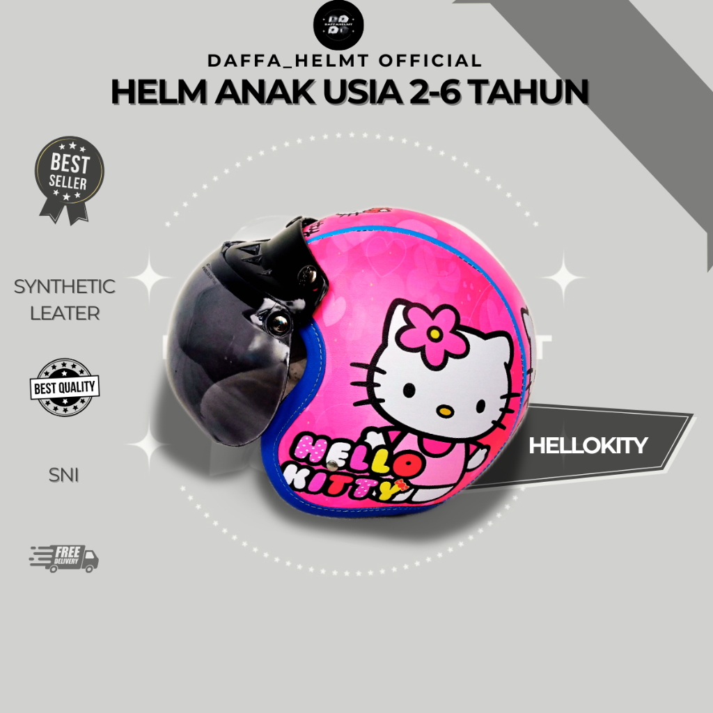 Helm bogo Anak Usia 2 3 4 5 6 tahun Karakter Hellokity/helm motor bogo anak usia 2-6thn@helm bogo vi