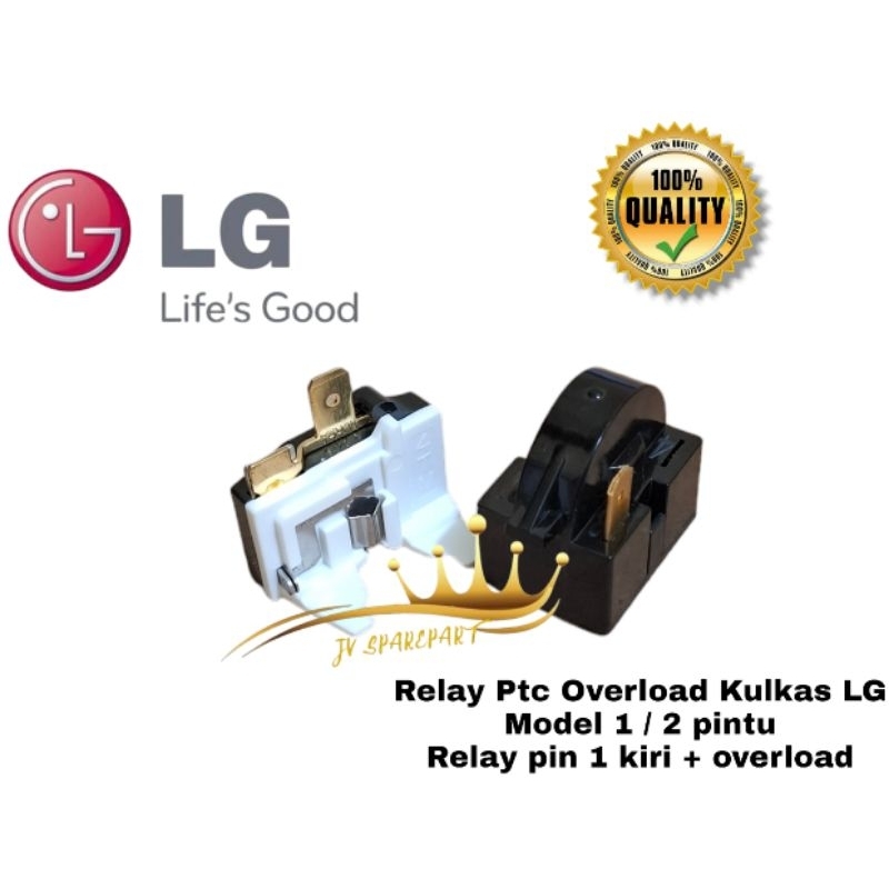 Relay Pin 1 kiri + Ptc Overload Kulkas LG 1 Pintu / 2 Pintu.