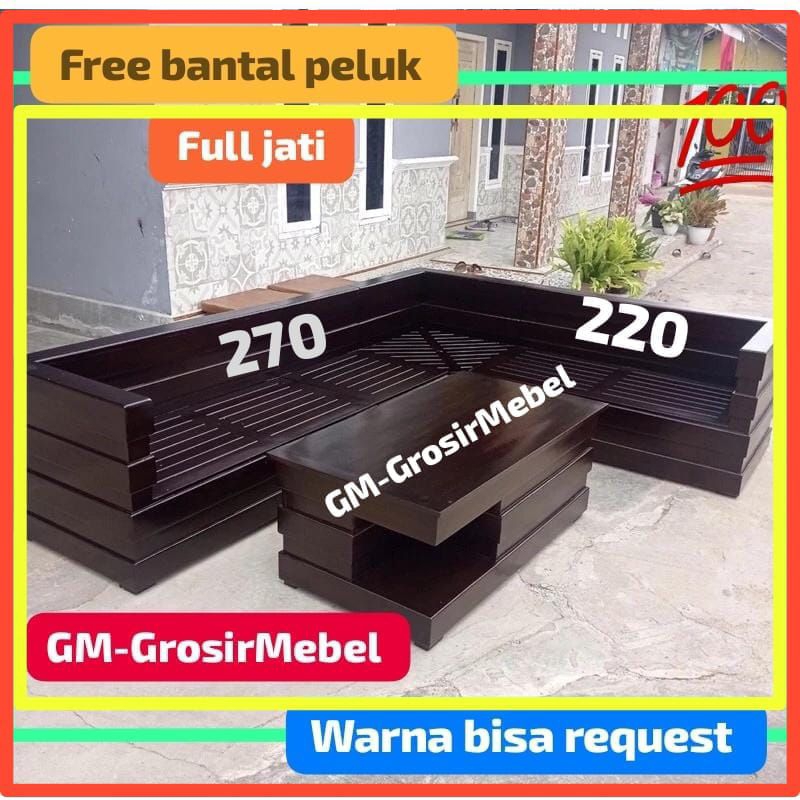 KURSI TAMU  SUDUT BOX KURSI TAMU JATI MODEL BOX