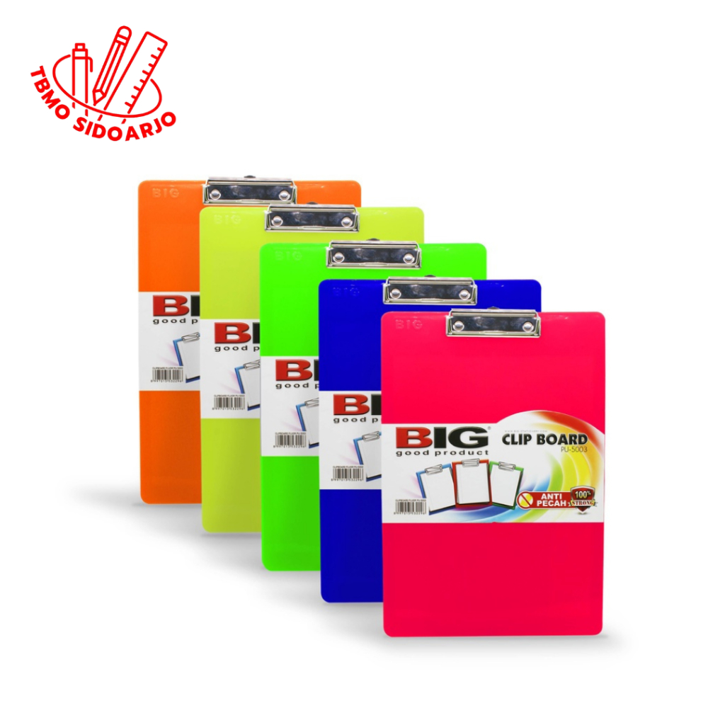 

TBMO BIG Clipboard Papan Jalan Papan Ujian Warna Fluorescent F4 PU-5003