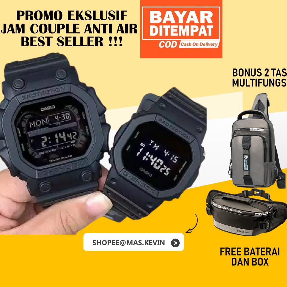 Penjualan Terbanyak Jam Couple Anti Air Pria dan Wanita Digital G Shock GX 56BB dan DW56 Best Seller