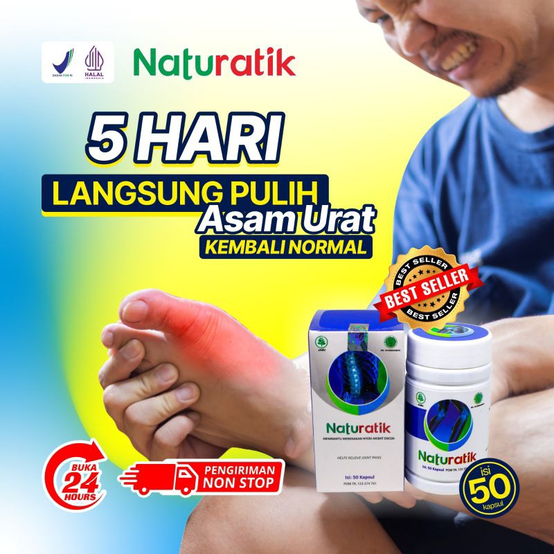 Naturatik 50 Kapsul Obat Herbal Asam Urat Original Naturafit