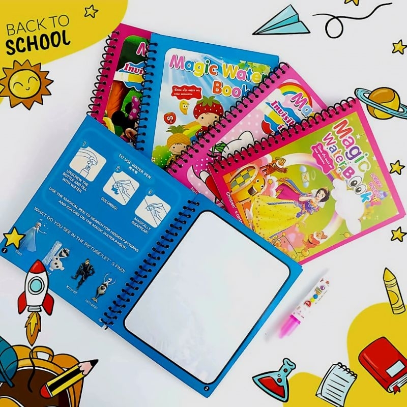 

Buku Gambar Ajaib Free Spidol Air |Buku Melukis |Water Painting Drawing Book / Buku Edukatif Anak