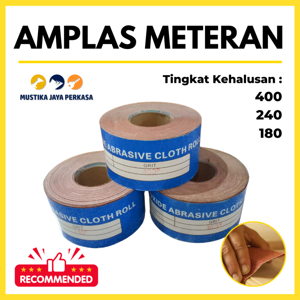 Amplas Meteran (Tingkat Kehalusan180 240 400) Untuk Kayu