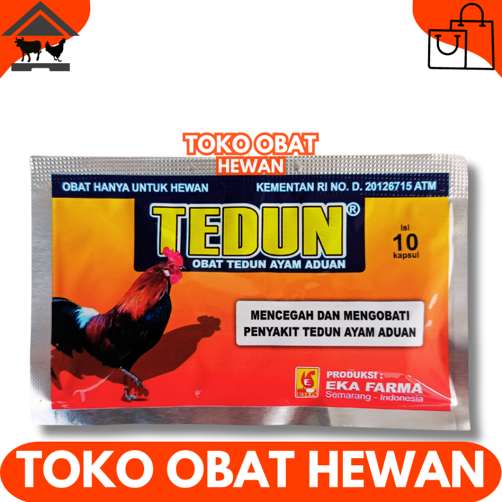 TEDUN 10 KAPSUL EKA FARMA - Obat Ayam Aduan Turun Urat Ayam Pincang Obat Kaki Ayam Turun Urat Bengka