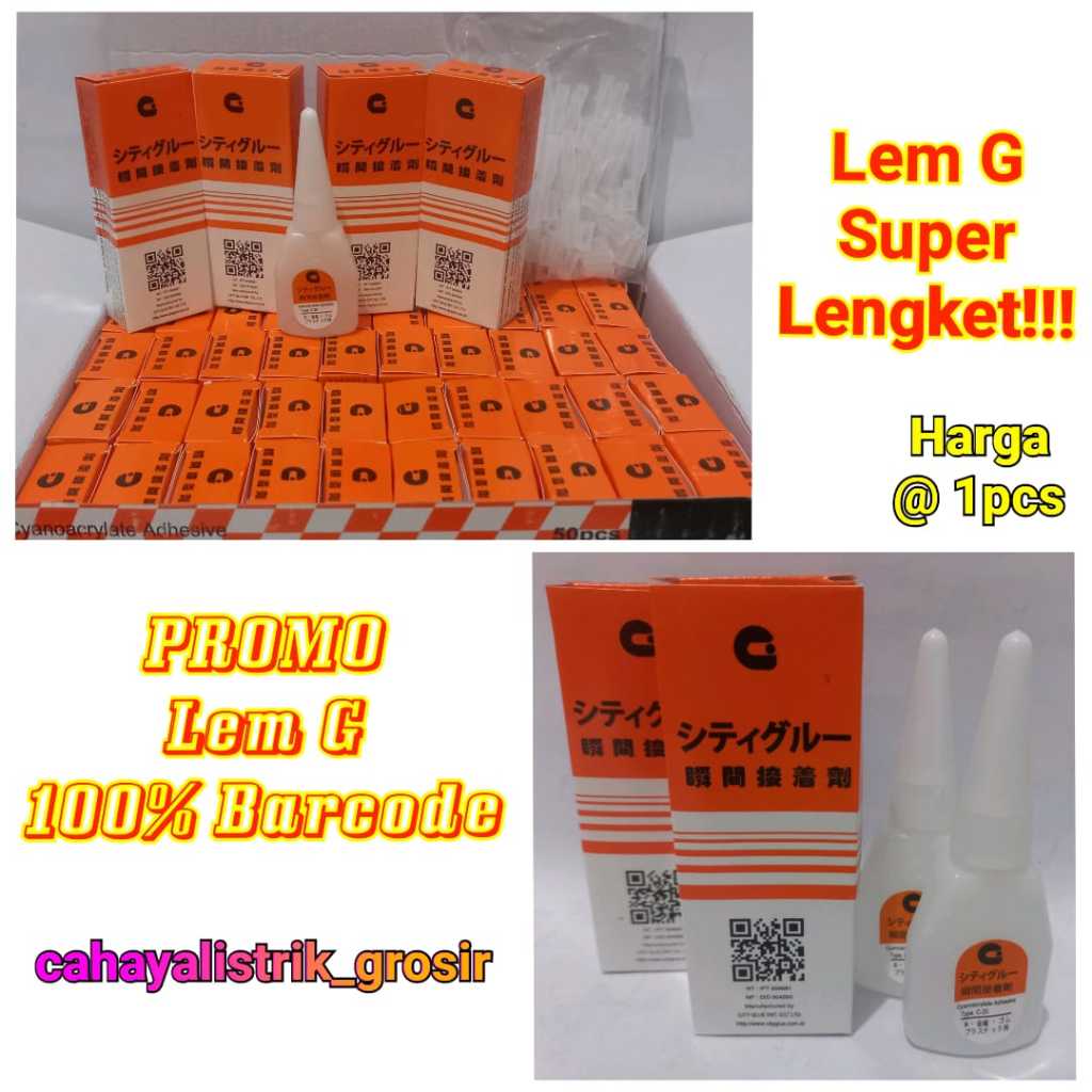

Lem G Barcode PROMO GROSIR TERMURAH!!! Lem G @ 1pcs/ Lem G Serbaguna Super Lengket