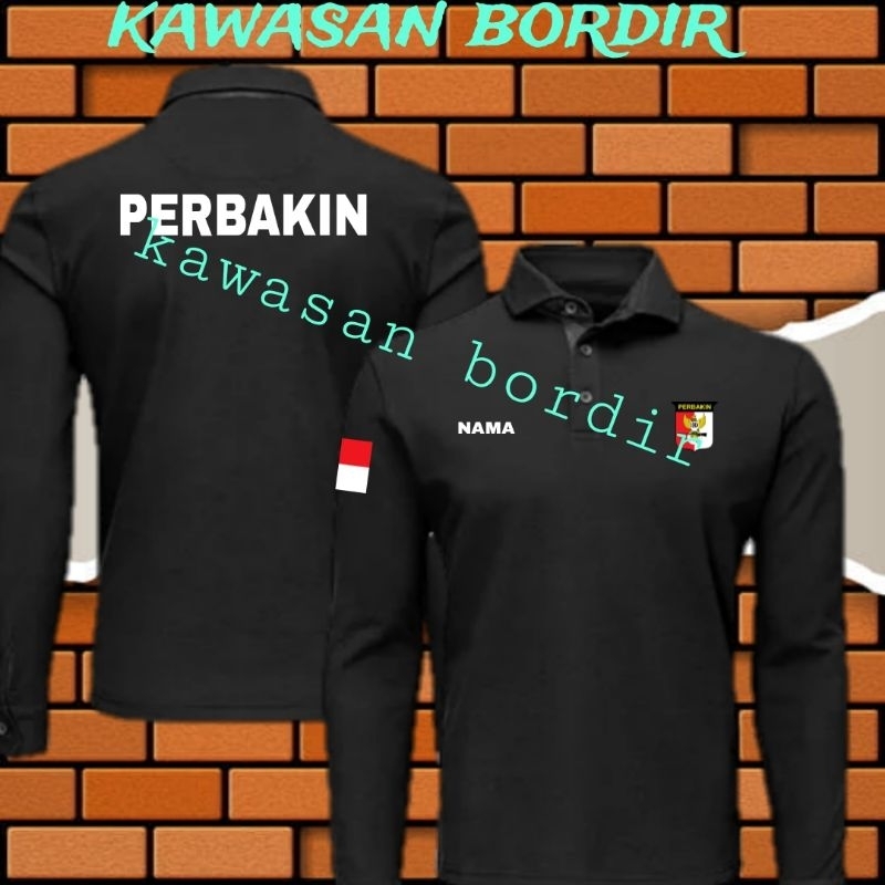 Terbaru polo shirt PERBAKIN kaos PERBAKIN baju PERBAKIN seragam PERBAKIN full bordir..