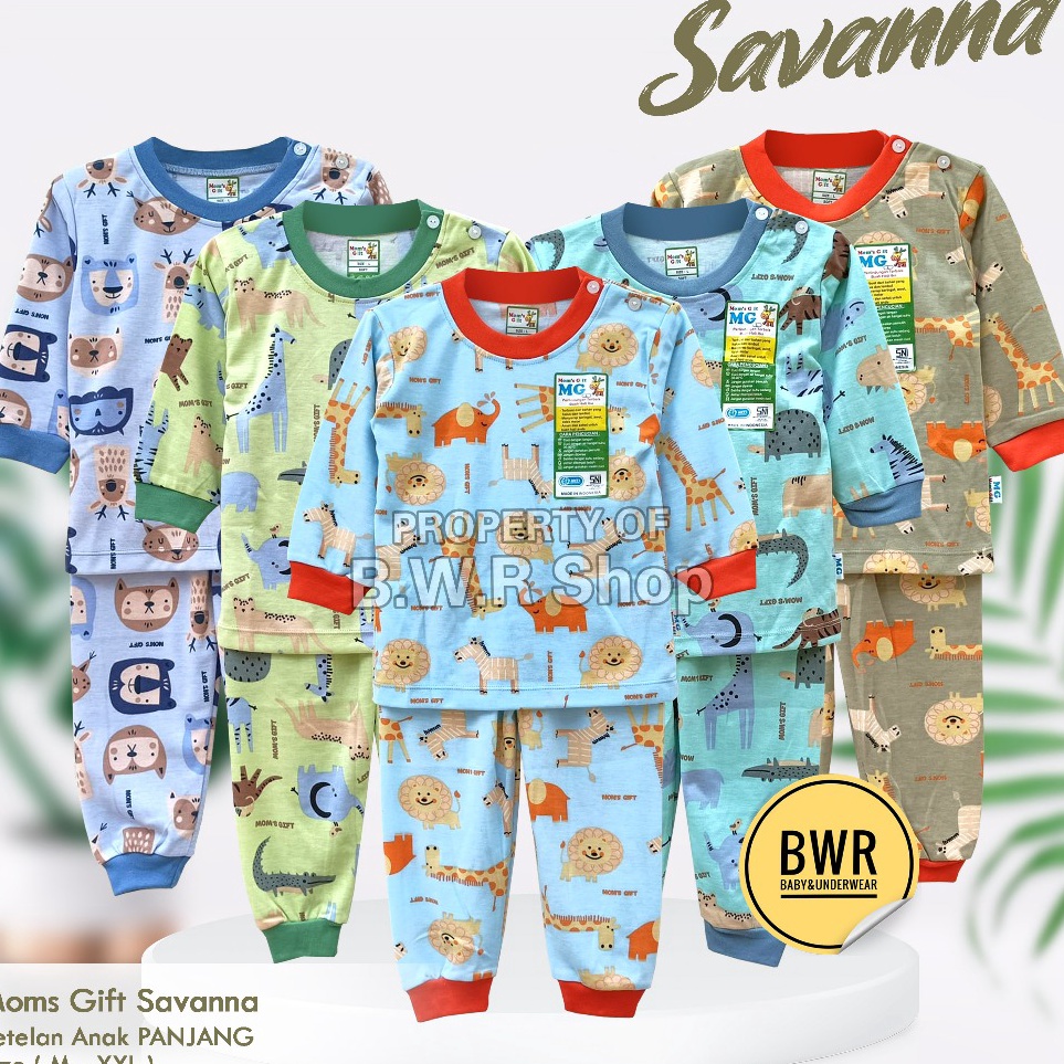 Penjualan Mutu   2 Setel  Setelan PANJANG Moms Gift SAVANNA Baju Bayi Setelan Piyama Anak Unisex Pan