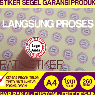 

Gaya Cetak Express Stiker segel Garansi Cutting Bulat Kes Pecah Telor