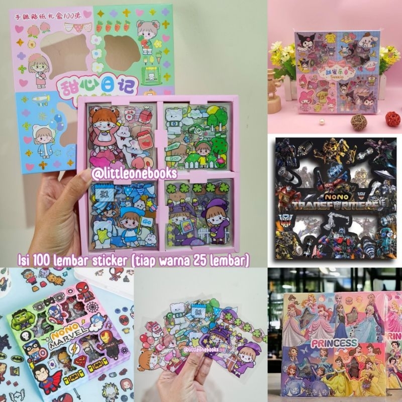 25 / 50 / 100 pcs sticker set momo avenger marvel sanrio princess / stiker korea momo waterproof / s