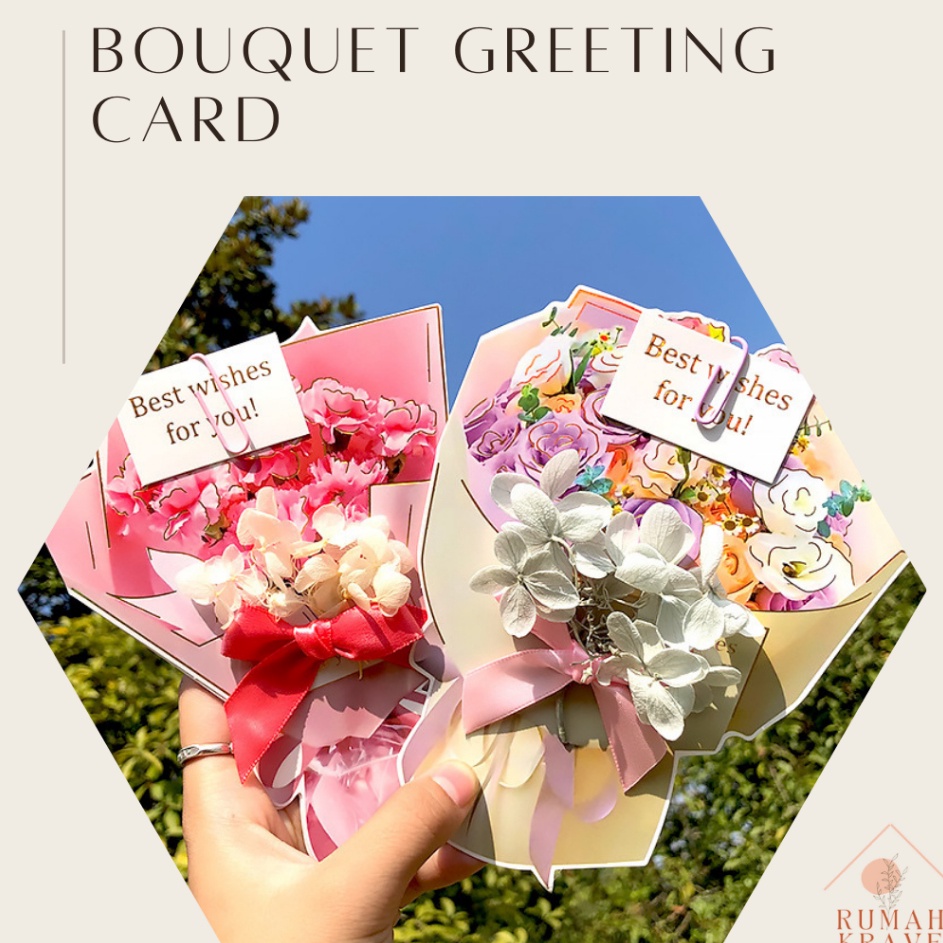 

Murah Terbatas RUMAH KRAVE Bouquet Greeting Card Kartu Ucapan 3D