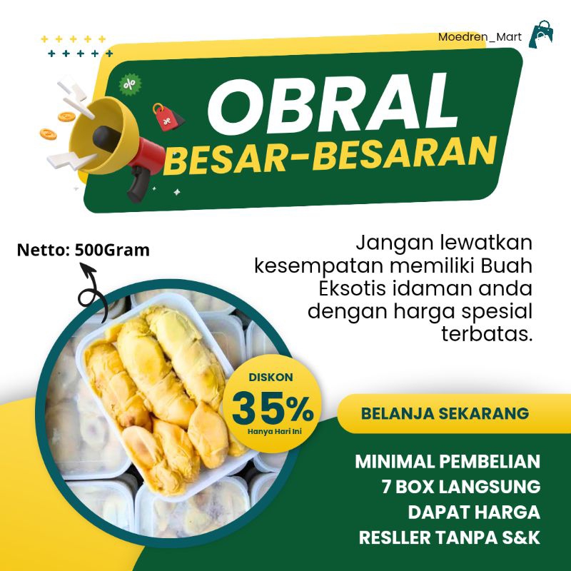 

Durian Kupas Paling murah 7 pack Harga Resller