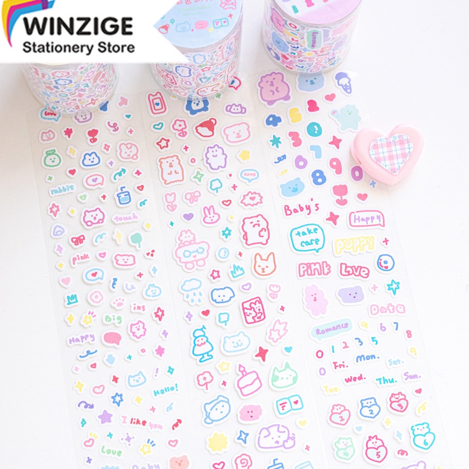 

Kirim Langsung Winzige Stiker Lucu Jurnal Scrapbook Sticker Aesthetic Korea Dekorasi Cute Mini PET Sticker Tape Selotip Lucu Deco Journal Planner Diary Gift Sticker Decor Sticker