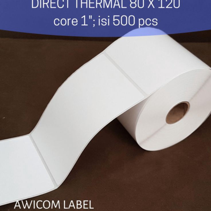 

Label Barcode Direct Thermal 8x12 8 x 12 core 1 isi 5 pcs