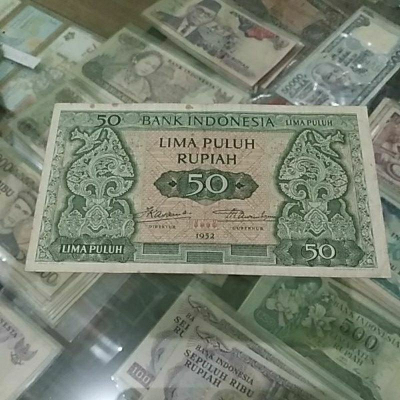 uang kuno indonesia 50 budaya 1952 asli murah