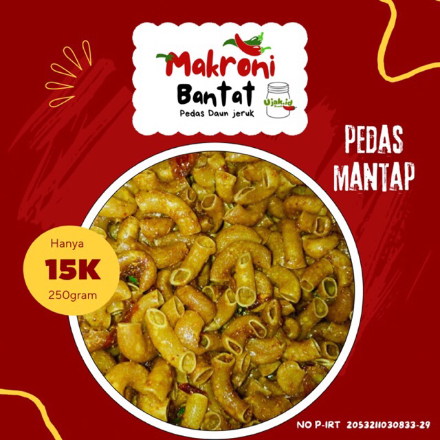 

makroni bantat pedas gurih asin daun jeruk