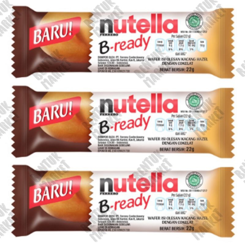 

Nutella B-Ready Wafer Hazelnut Coklat 22gr / Wafer Coklat / Cemilan Instan