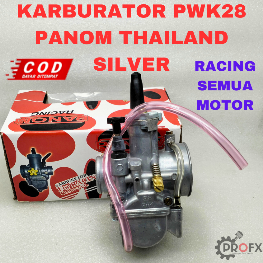 KARBURATOR RACING PWK28 SILVER BALAP SEMUA MOTOR UNIVERSAL KUALITAS ORIGINAL PANOM THAILAND KARBU