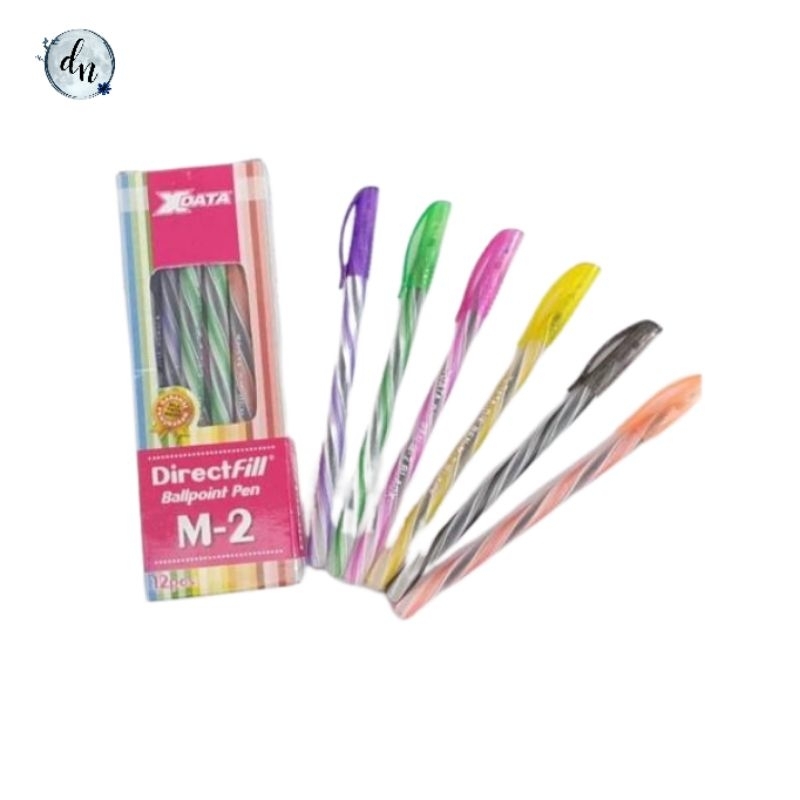 

(Pack) 12 Pcs Bulpen / Pulpen / Bolpen / Bulpoin Lilin Ulir XData | Bolpen Spiral X-Data 1 Pack