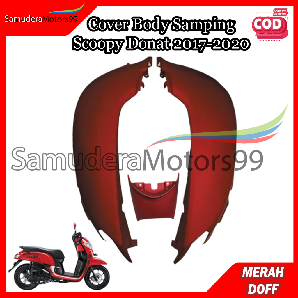 Cover Body Samping Kanan Kiri Scoopy FI New Esp 2017-2020 Merah Doff
