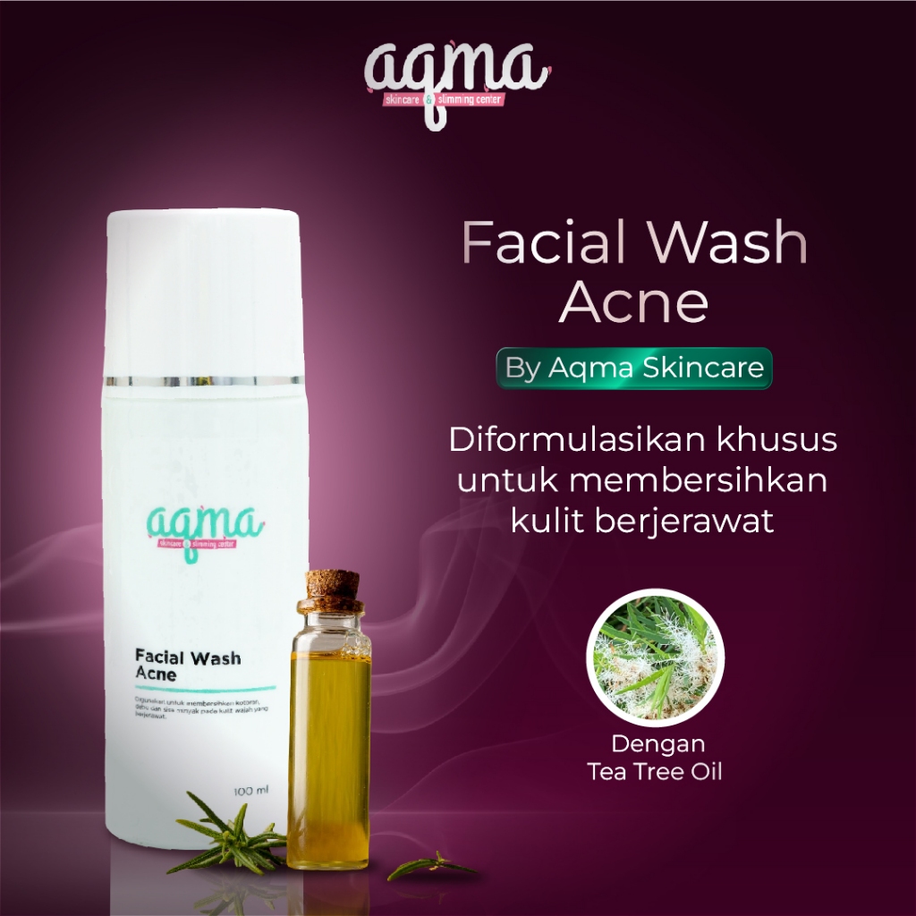 AQMA SKINCARE -  Facial Wash Acne 100 mL / Sabun Cuci Muka Jerawat / Glutathione / Arbutin / Sodium 