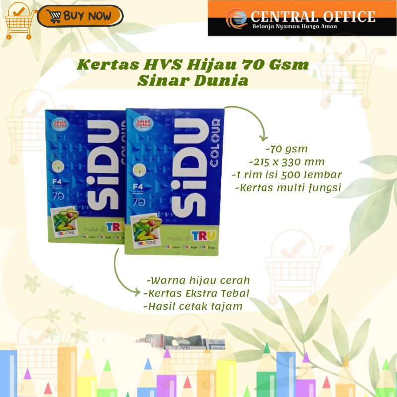 

Kertas HVS F4 Warna 70 Gsm Sinar Dunia/Kertas Folio Warna