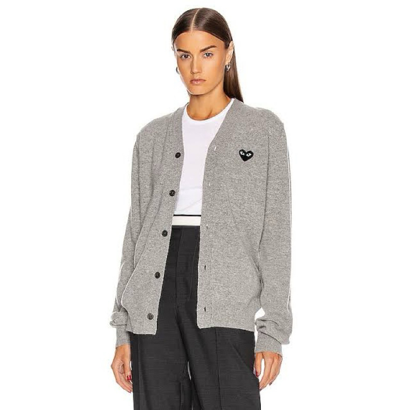 Comme Des Garcons Cardigan Light Grey V Neck Size S M L XL NEW