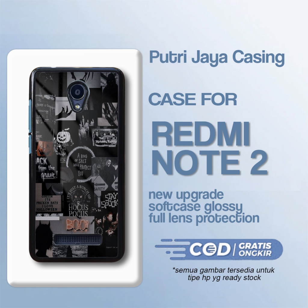 Case Redmi Note 2 Terbaru - Redmi Note 2  - Motif Aesthe Black Baru Cute - Hardcase Premium Glossy -