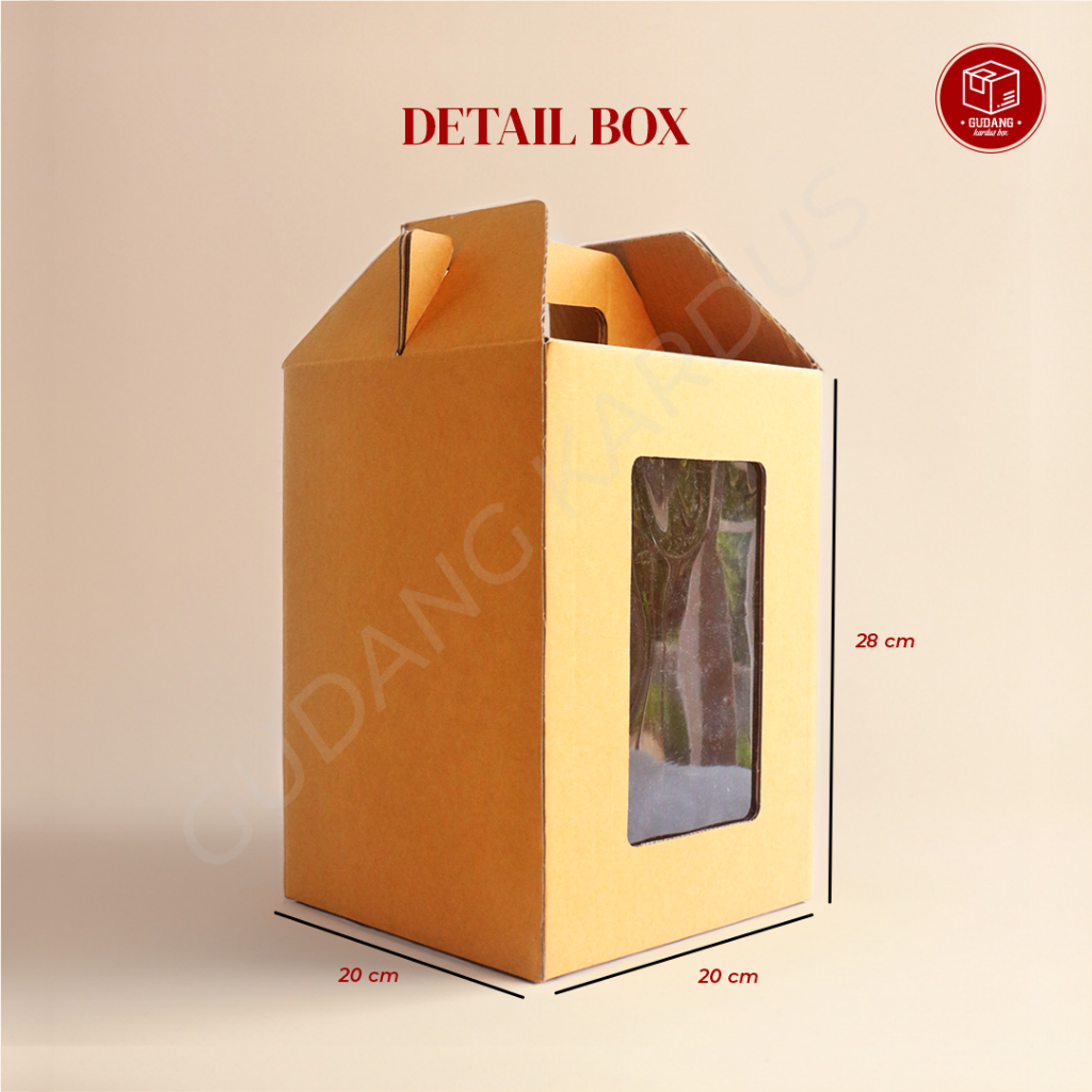 

Box Jinjing - Uk. 20 x 20 x 28 cm (Jinjing) Karton/Polos/Kardus/Hampers/KueKering/Donut