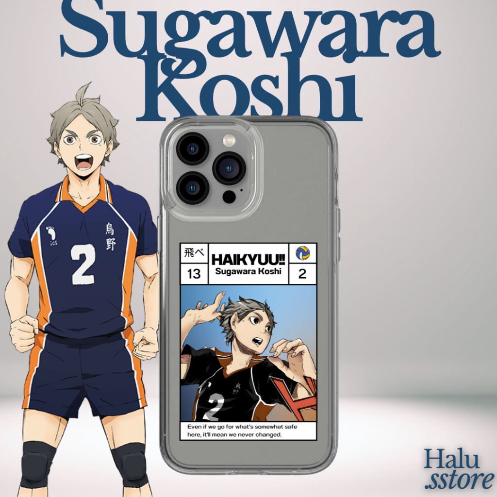 Case HP Custom Haikyuu Sugawara Koshi | Bisa Ganti Karakter / Anime Lain
