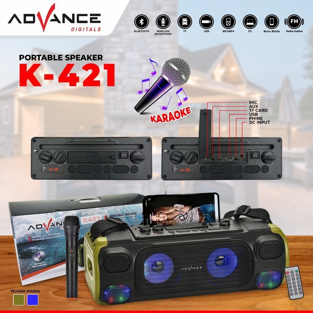 Speaker Advance K-421 / K421 Bluetooth plus mic wireless portabel Meeting
