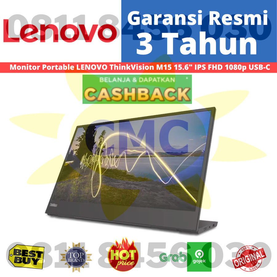 Monitor Portable Monitor LENOVO ThinkVision M15 15.6" IPS FHD 60Hz