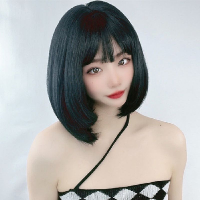 Wig Wanita Rambut Pendek Bob Poni Panjang Seleher Gaya Wanita Korea Rambut Palsu wanita Bob Pendek